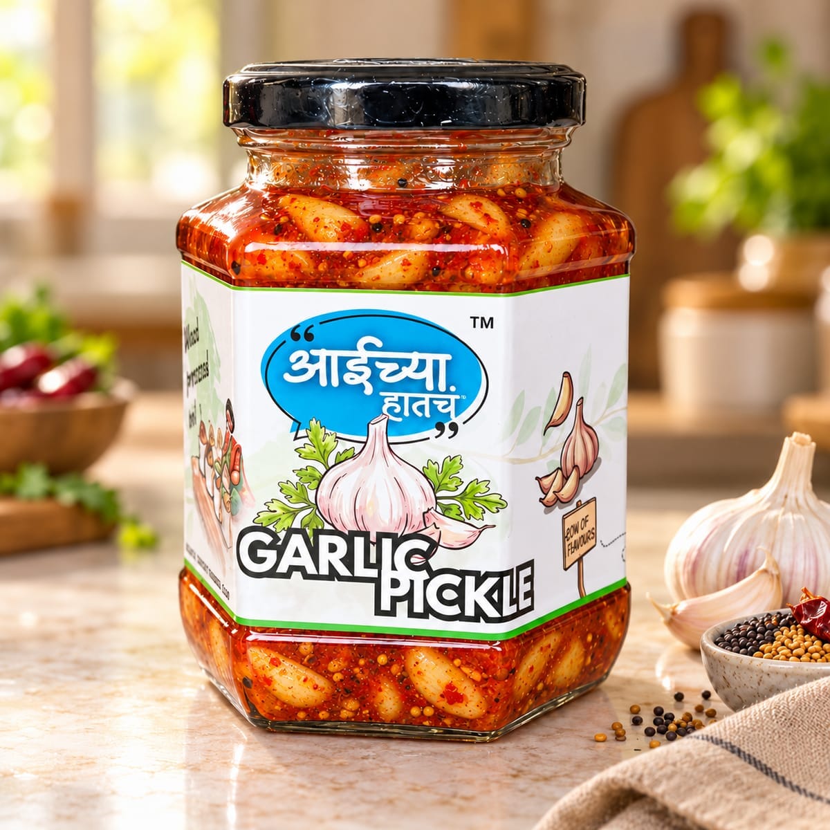 Garlic Pickle with Wood-Pressed Sunflower Oil