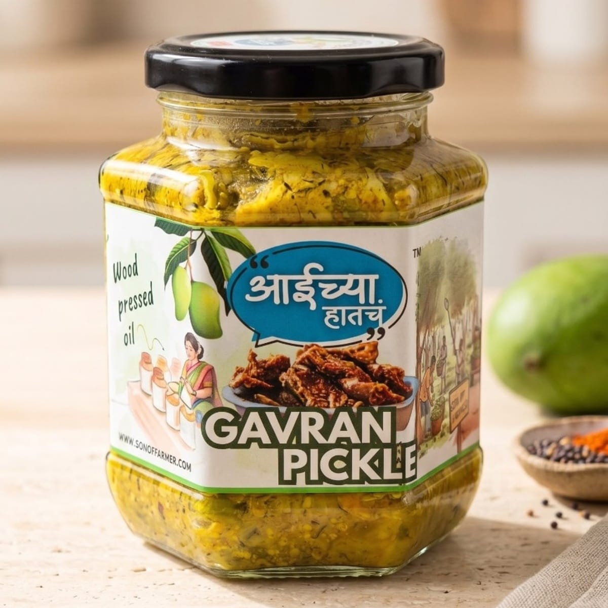 Gavran Mango Pickle with Wood-Pressed Sunflower Oil
