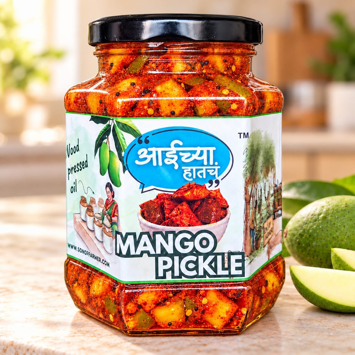 Mango Pickle with Wood-Pressed Sunflower Oil